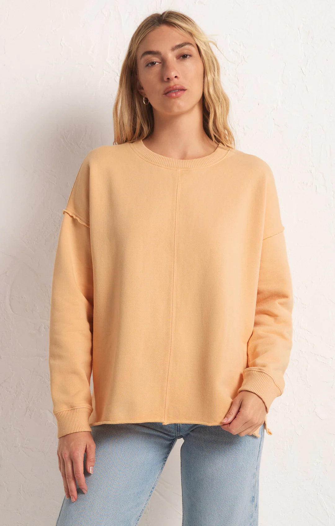 Fashionable Inner Wear Z Supply Hermosa Sweatshirt Orange Cream