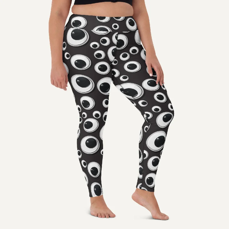 Fashionable Prints Googly Eyes High-Waisted Leggings