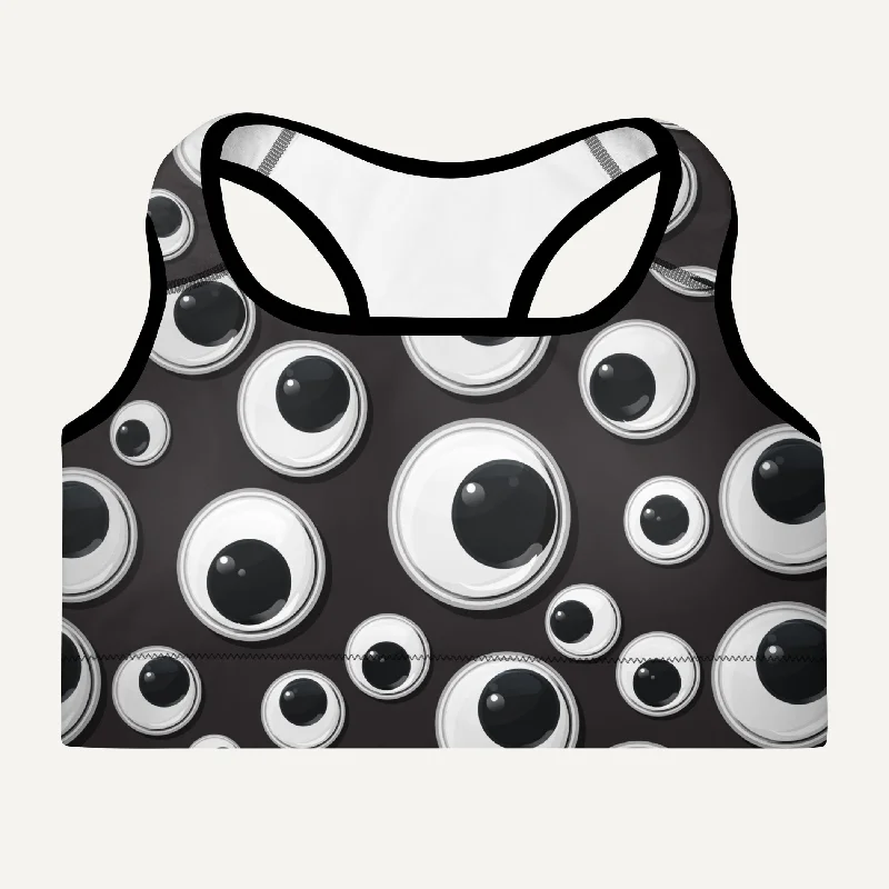 Fashionable Items Googly Eyes Padded Sports Bra