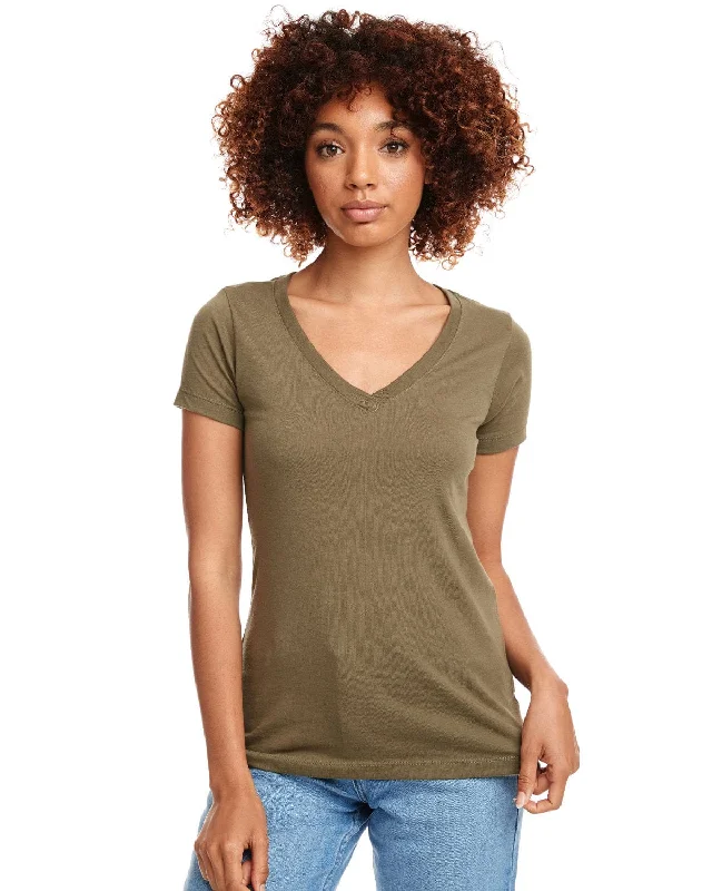 Must-have For Fashion Next Level Ladies Ideal V-Neck Tee | Military Green