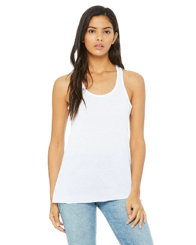 Classic And Versatile Bella+Canvas Ladies Flowy Racerback Tank | White