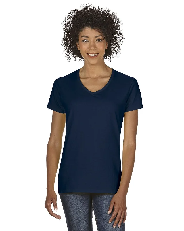 Fashion Innovation Gildan Ladies Heavy Cotton 5.3 oz. V-Neck T-Shirt | Navy