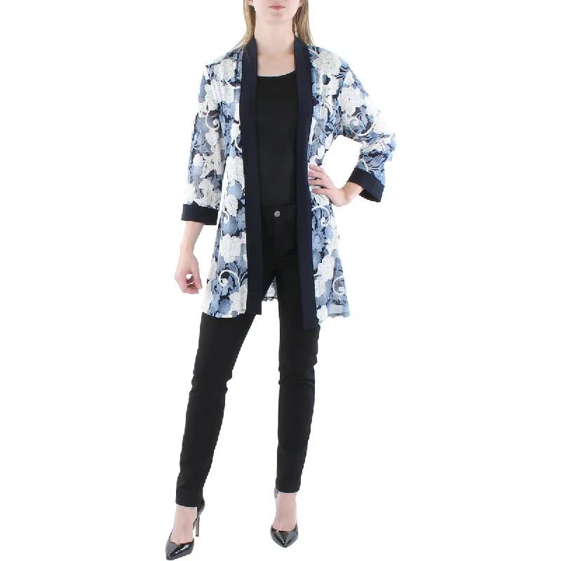 British Fashion R&M Richards Womens Printed Cardigan Duster Blazer