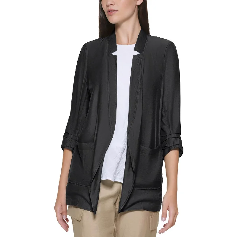 Cute Design DKNY Womens Ruched Suit Separate Open-Front Blazer