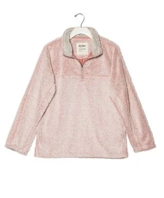 Classic Retro Dylan Shag Sherpa Pullover Happy Pink