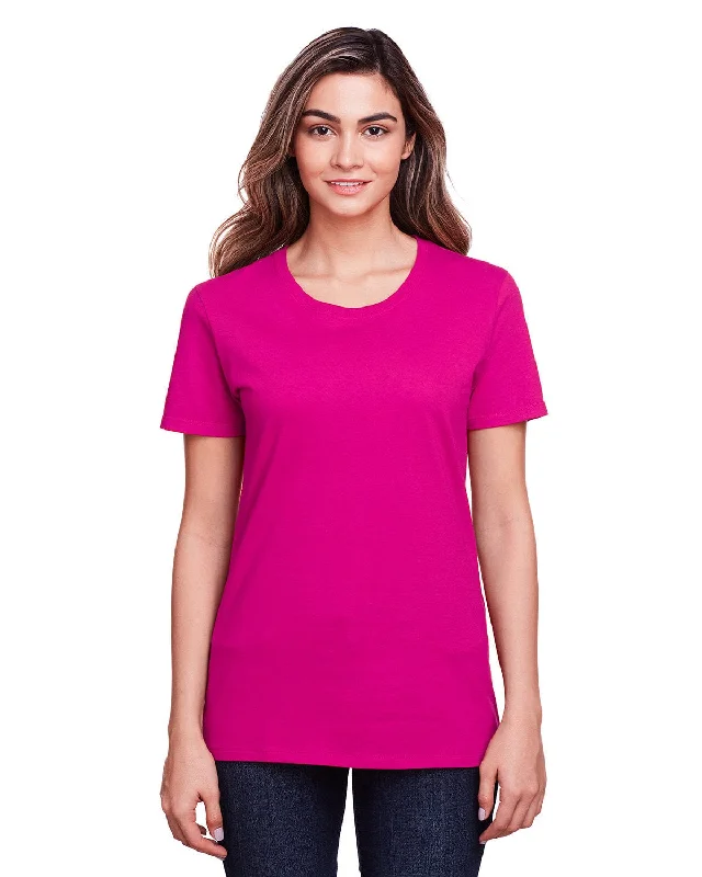 Classic Style Fruit of the Loom Ladies ICONIC T-Shirt | Cyber Pink