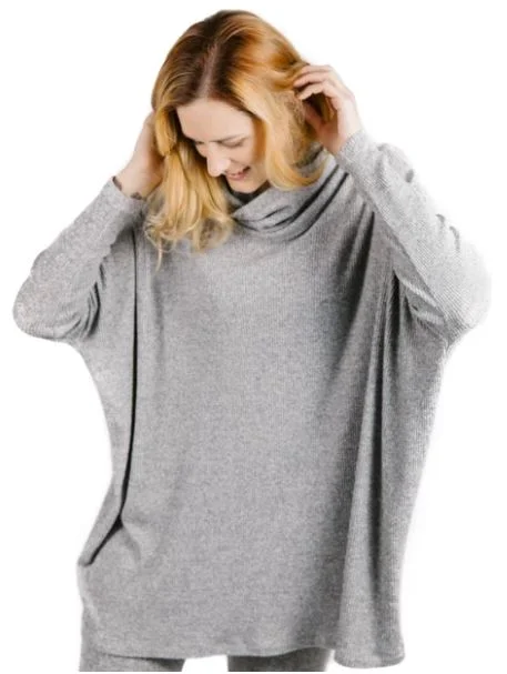 Comfortable Mind Shannon Passero Calvine Pullover Heather Grey