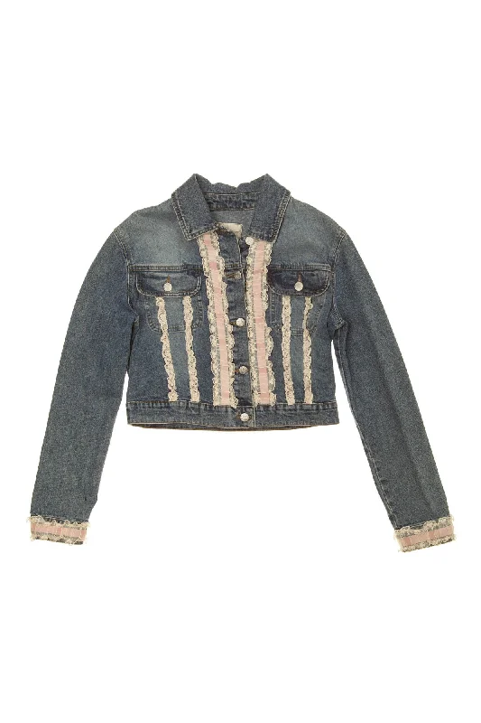 Sports Fashion Blumarine - Blue Jean Jacket with Lace - IT 40