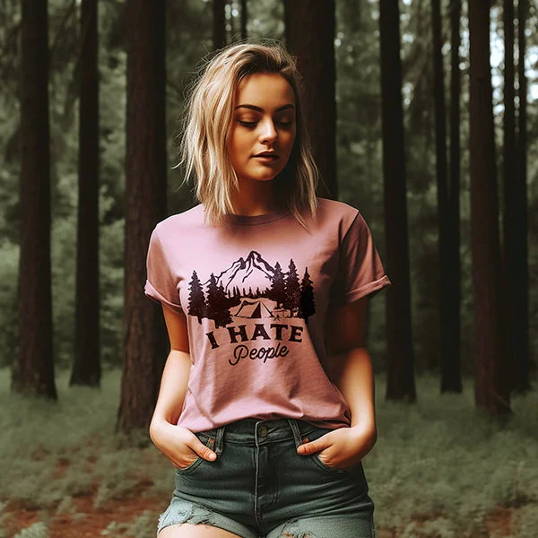 Exquisite Craftsmanship I Hate People Lightweight Camping Tee