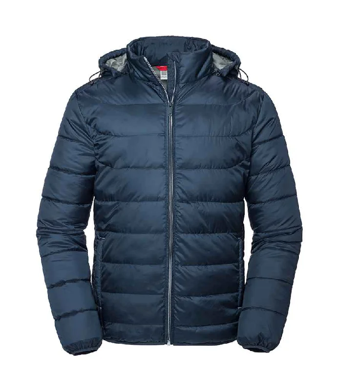 Goddess Style Russell Hooded Nano Padded Jacket | French Navy