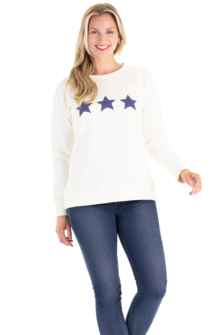 Elegant Wear Duffield Lane Keily Sweatshirt WInter White Stars