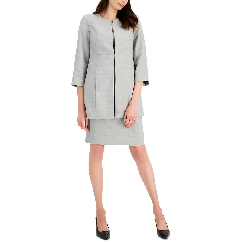 Comfortable And Versatile Le Suit Womens Textured  Open-Front Blazer