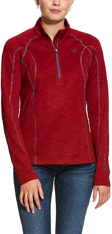 Youthful Street Fashion Ariat Women's Conquest 2.0 1/2 Zip Sweatshirt Laylow Red, X-Small