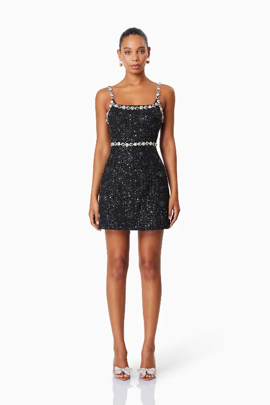 Modern City Adeline Mini Party Dress In Black