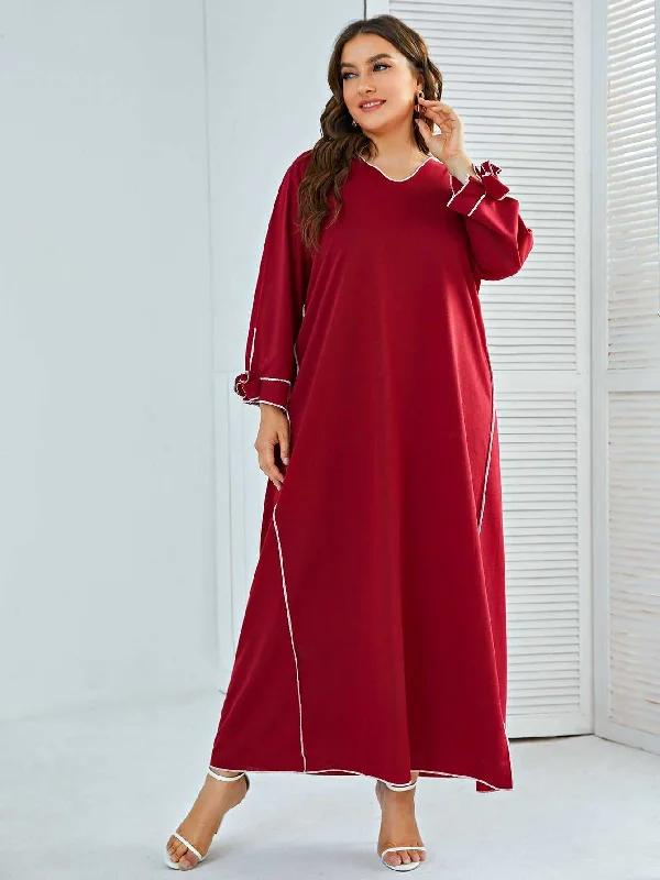 Comfortable Mind KittenAlarm - Women's Plus Size Casual Long Sleeve Maxidress XL-4XL