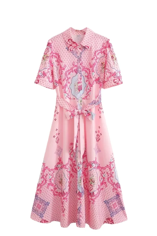 Fashion Classic 'Ophelia' Collared Printed Dress