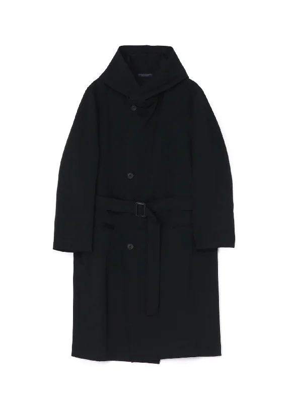 New Products WOOL GABARDINE HOODED COAT