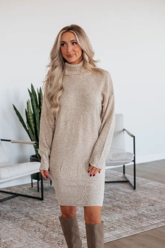 High Street Style Kambria Sweater Dress - Oatmeal