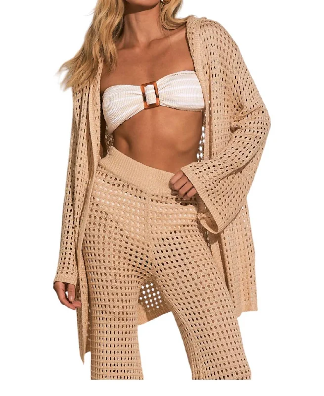 High Street Style Leilani Crochet Cardigan In Natural