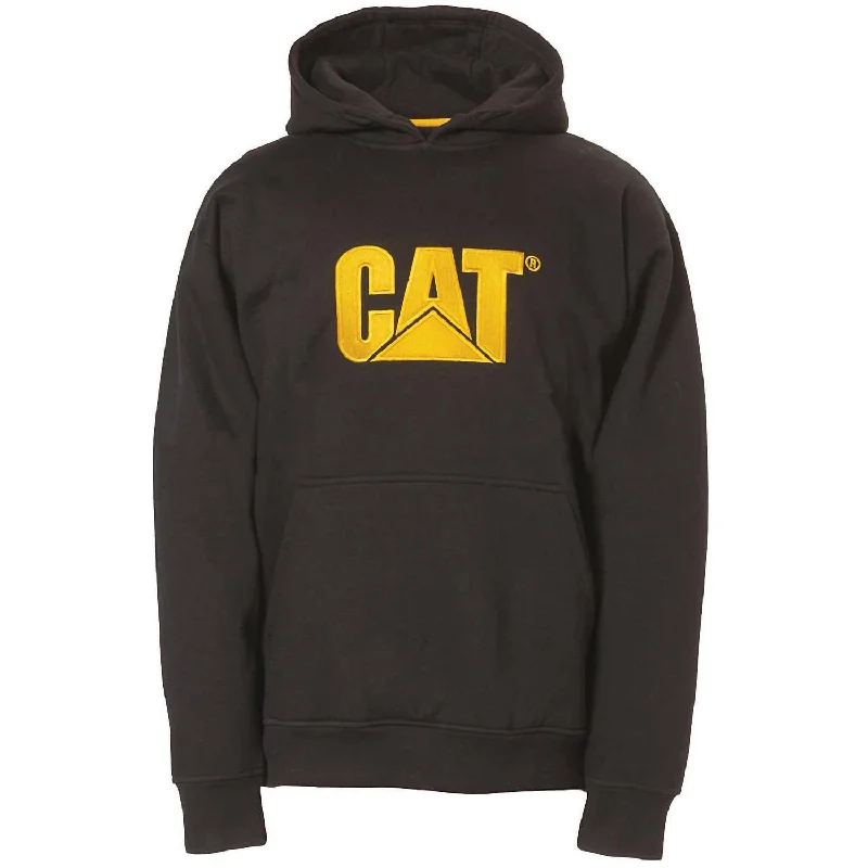 Comfortable And Versatile Men's Trademark Hooded Sweatshirt In Black (Gold Letters)