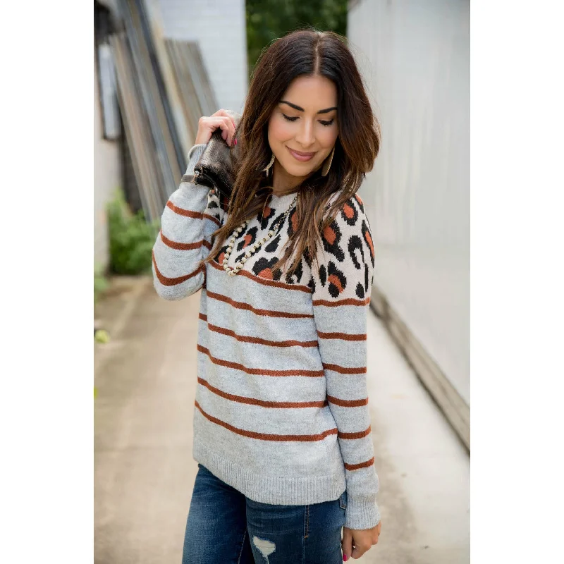 Classic Retro Mixed Leopard Sweater