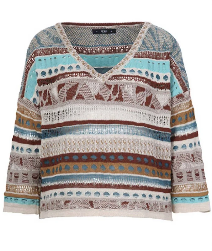 Printed Patterns Nomads Stripes Pullover In Multi