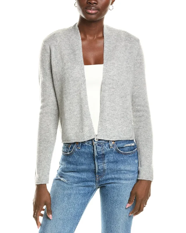 Elegant Design sofiacashmere Cropped Open Cashmere Cardigan