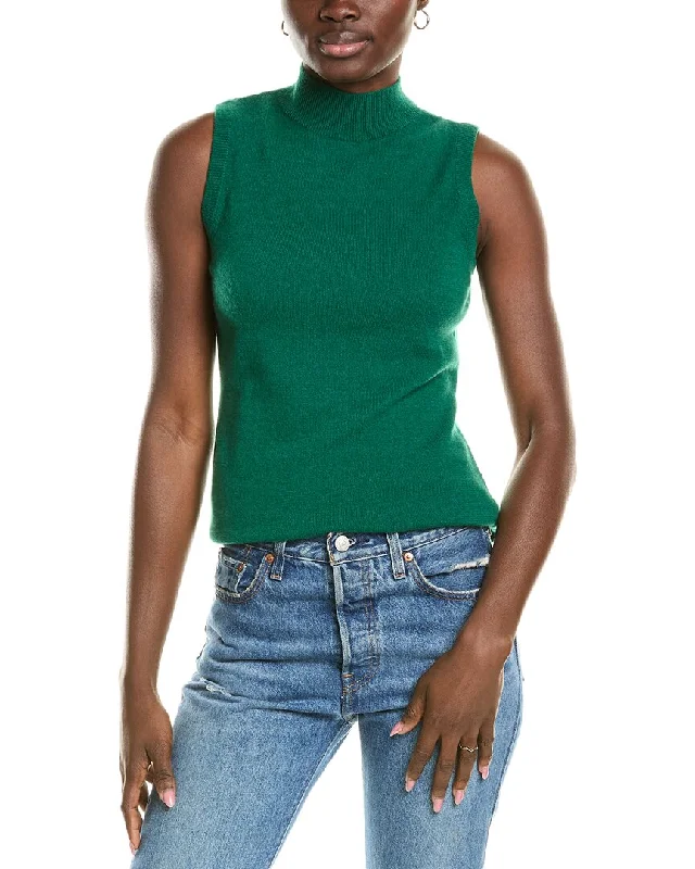 New Autumn And Winter Styles sofiacashmere Mock Neck Cashmere Tank