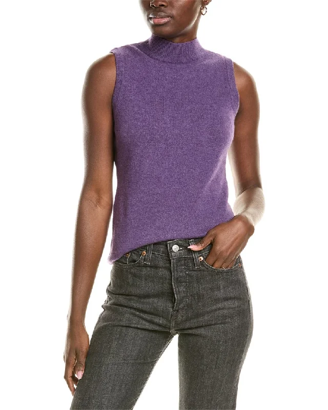 Classic Style sofiacashmere Mock Neck Cashmere Tank