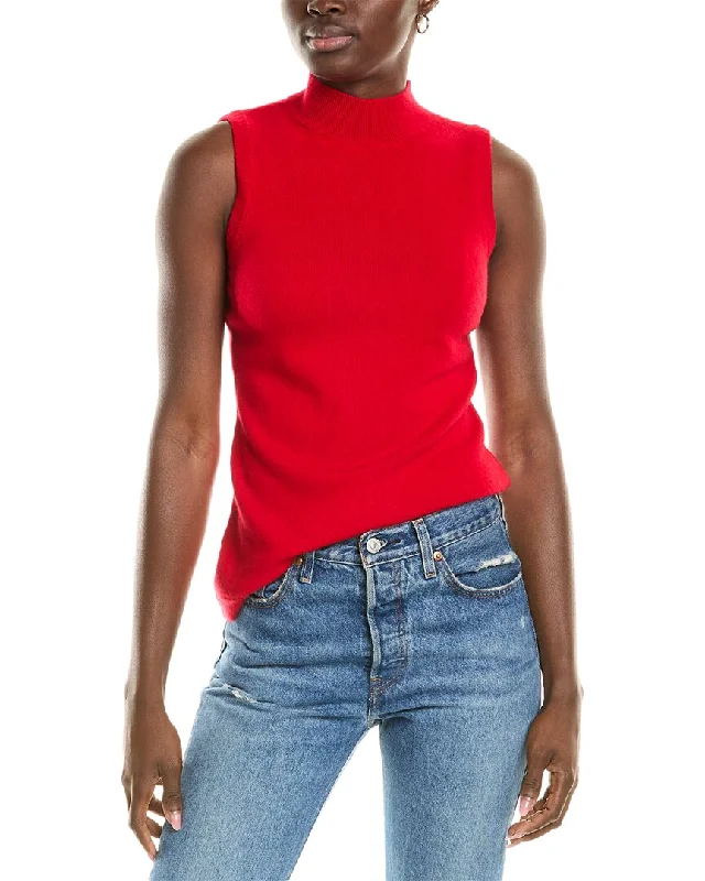 Youthful Vitality sofiacashmere Mock Neck Cashmere Tank