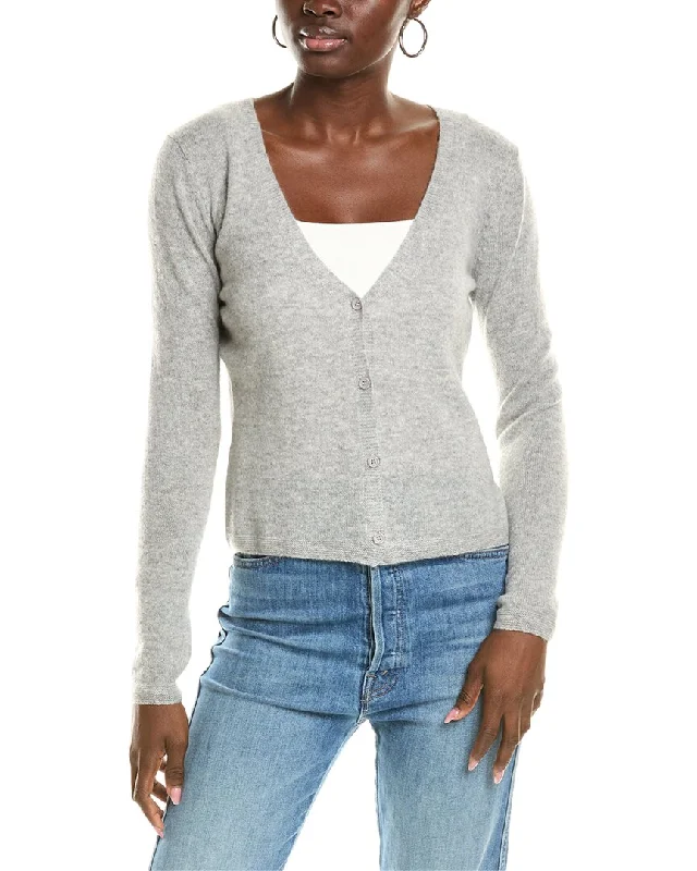 Spiritual Vitality sofiacashmere Modern V-Neck Cashmere Cardigan