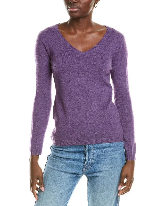 High Street Style sofiacashmere Modern V-Neck Cashmere Sweater