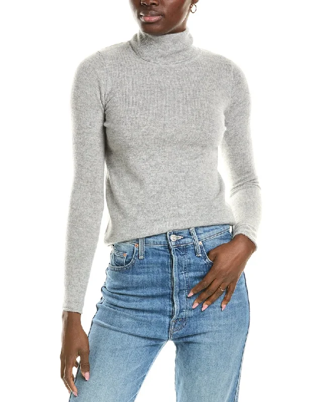 British Style sofiacashmere Roll Cuff & Hem Turtleneck Sweater