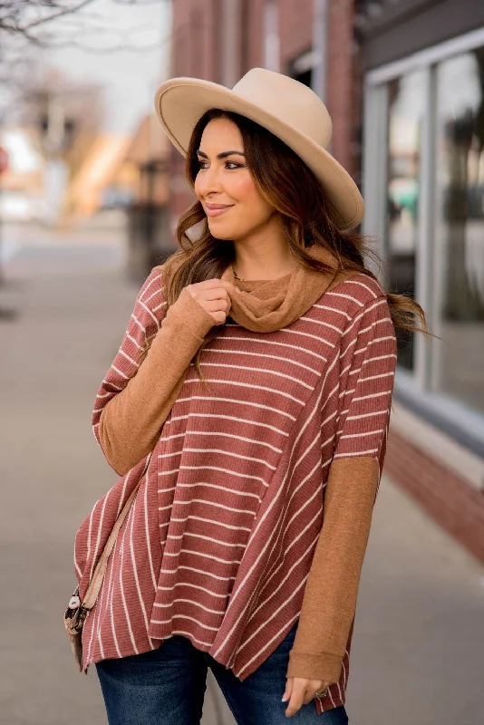 European Plan Solid Trim Cowl Neck Poncho