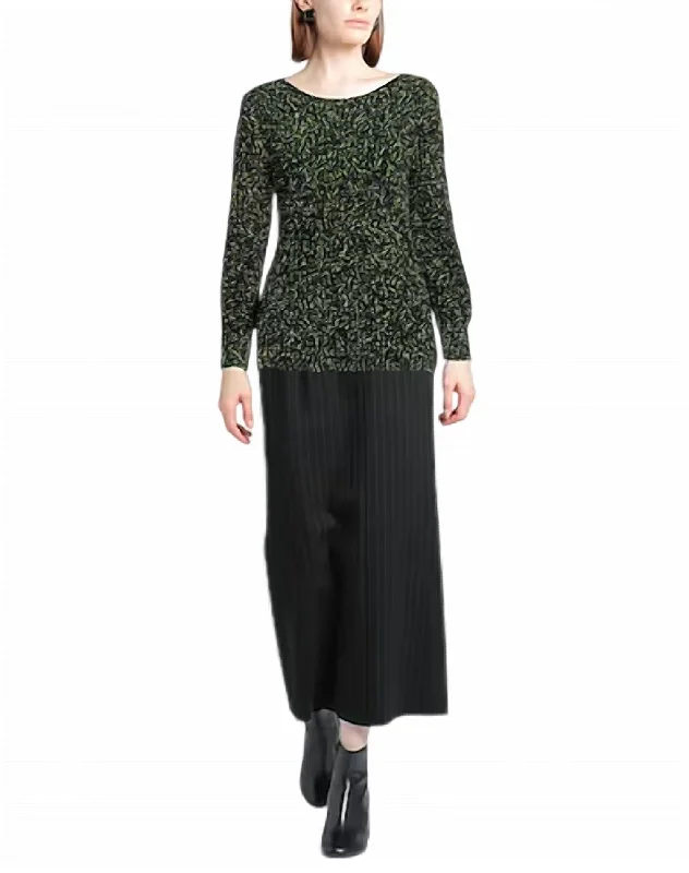 Exquisite Design Speckle Sweater In Green