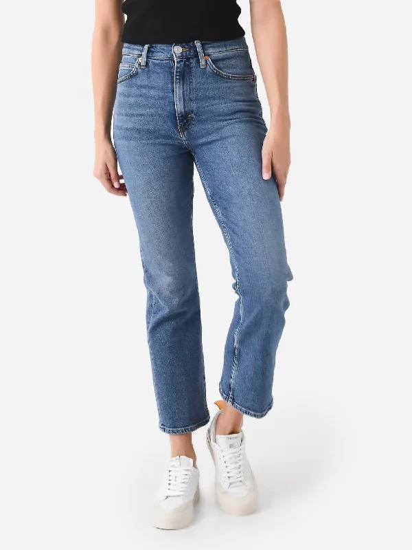 Urban Sense 70S Crop Boot Jean In Mid Blue