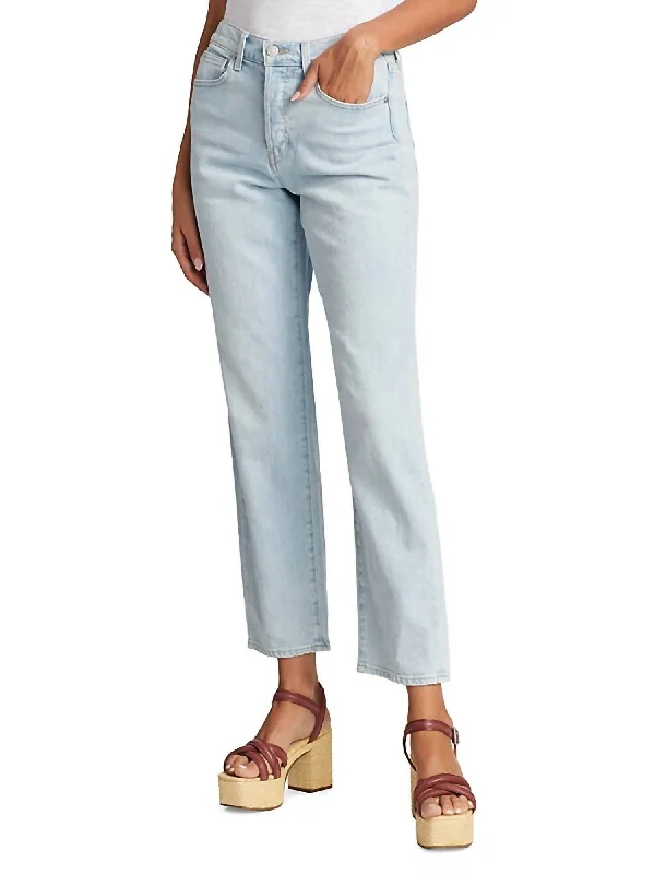 Tropical Style Blake High Rise Stretch Straight Leg Jean In Glacier Blue