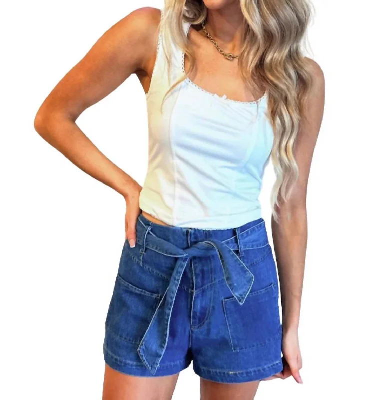 Youthful Vitality Camryn Shorts In Denim