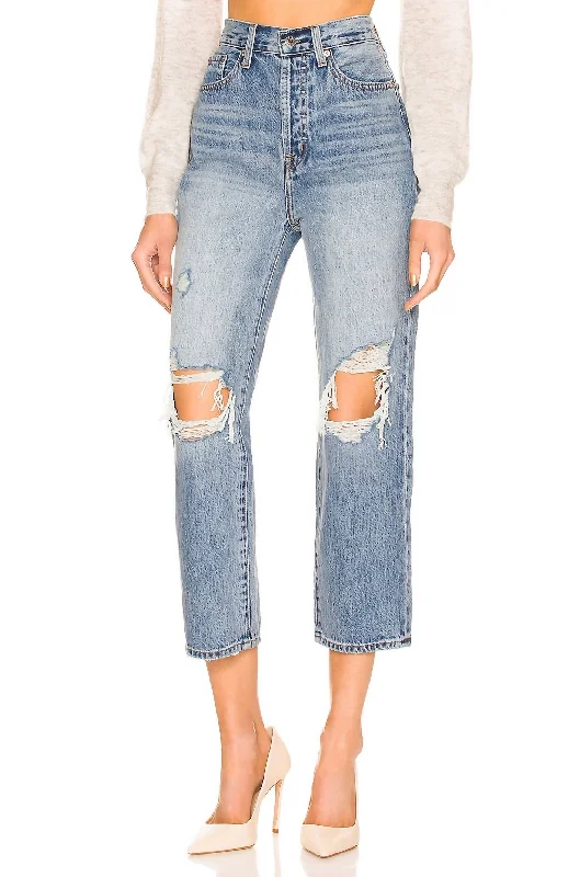 Celebrity Picks Cassie Super High Rise Straight Crop Jean In Blossom Distressed