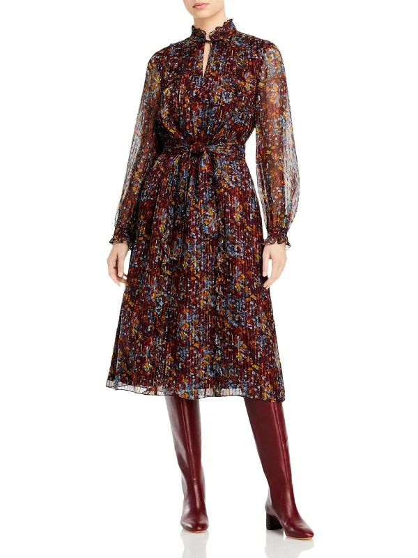 Retro Fashion Harlan Womens Silk Printed Shift Dress