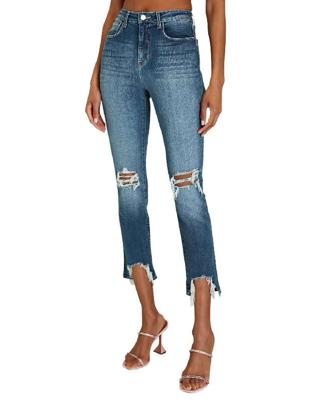 Fresh And Fashionable High Line Distressed Skinny Jean In Plaza