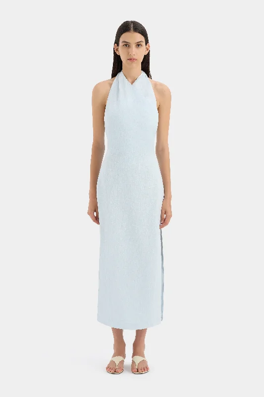 Luxury Style Iris Halter Midi Dress