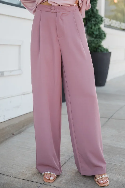 European Plan It's Your Day Mauve Wide Leg Trousers