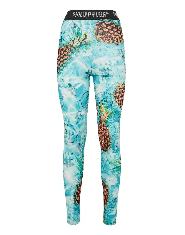 Spring Fashion Jogging Leggings Stones Pineapple Skies