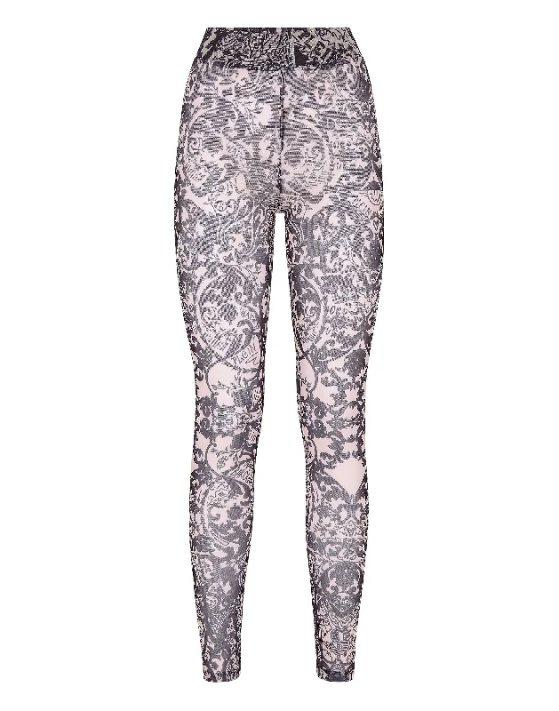 Classic And Versatile Leggings Stretch Printed Tulle New Baroque