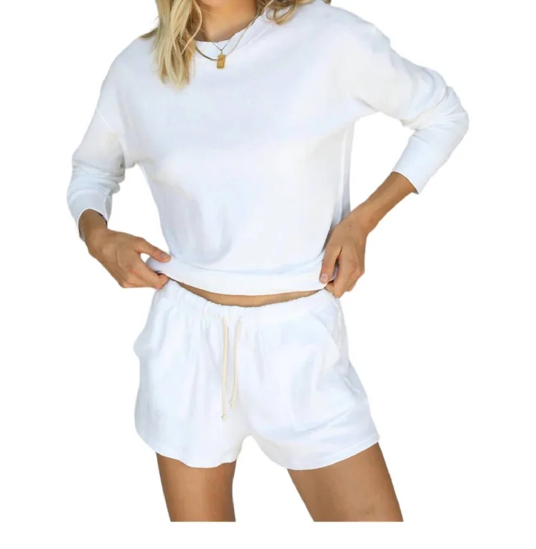 New Season Series Lou French Terry Pocket Shorts In White