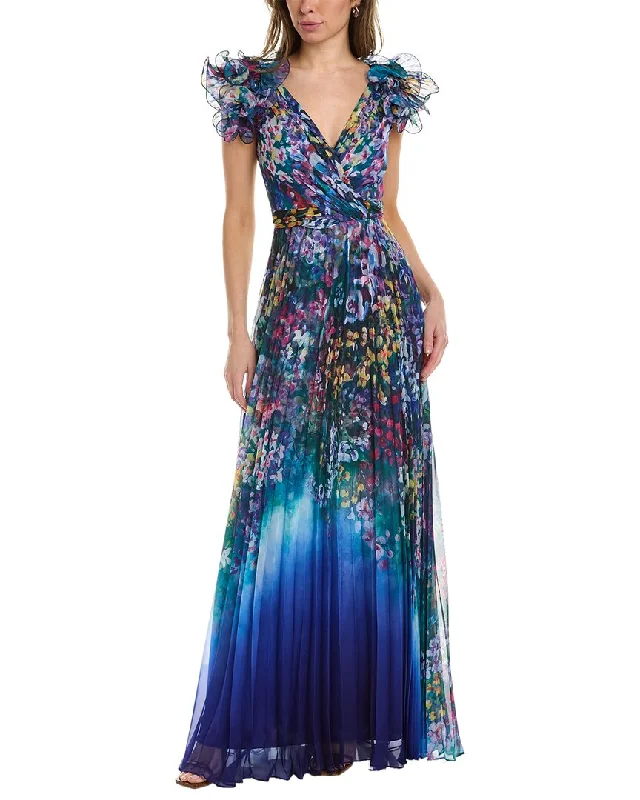 Autumn Selection Marchesa Notte Pleated Gown