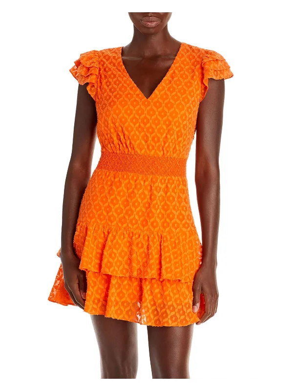 Sweet Style Markita Womens Ruffle Tiered Mini Dress