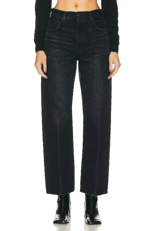 Exquisite Tailoring Murrieta Wide Straight Jean In Black