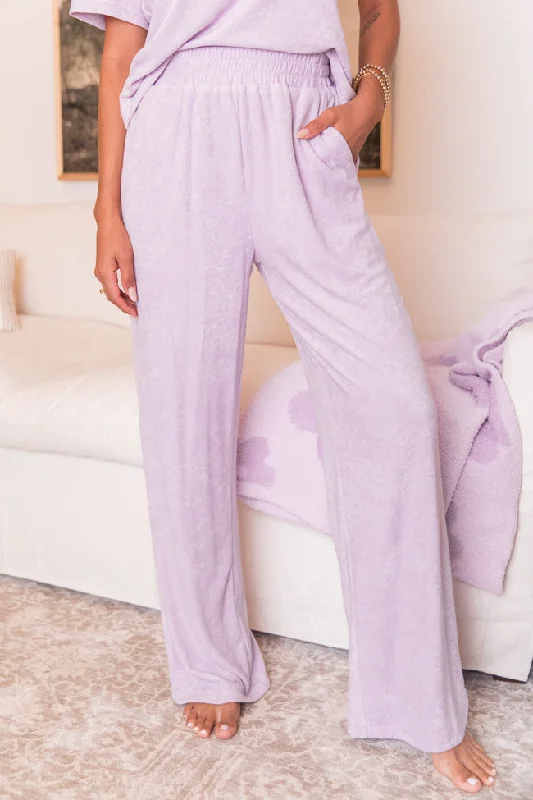 Sweet Style Never Looking Back Lilac Terry Lounge Pants